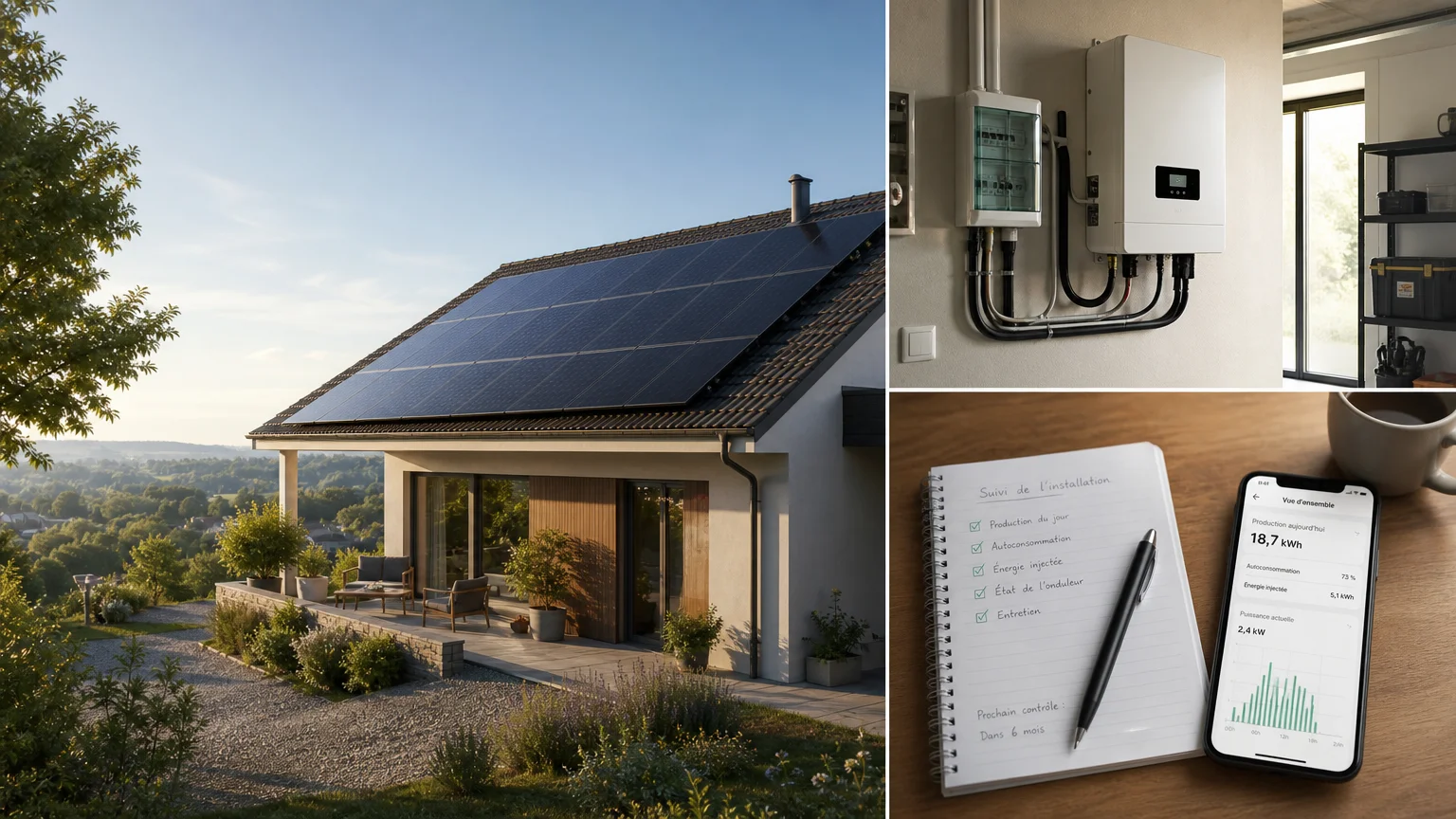Installation photovoltaïque résidentielle suivie après sa mise en service