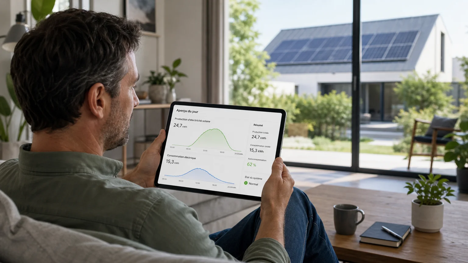 Consultation des données de production d’une installation photovoltaïque sur tablette