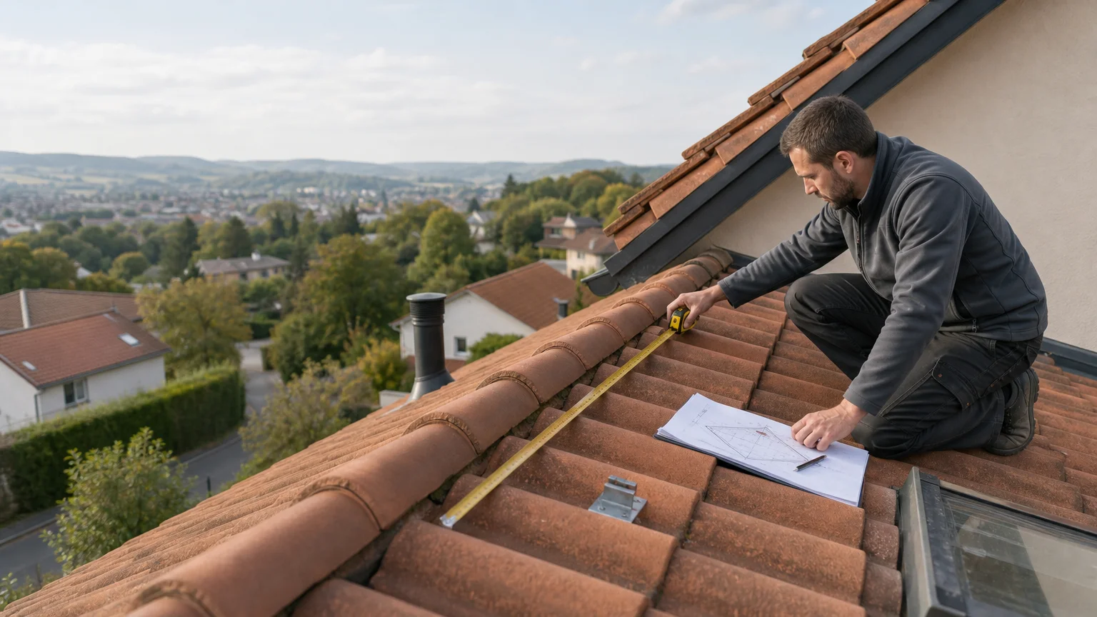 Visite technique d’une toiture avant la pose de panneaux photovoltaïques