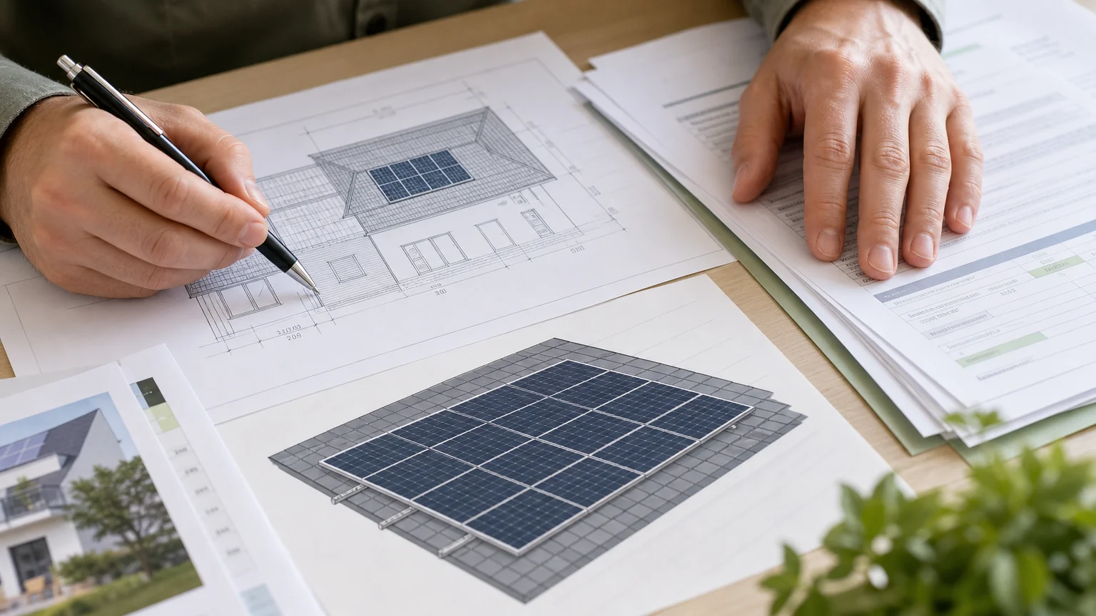 Préparation des documents et du plan d’une installation solaire